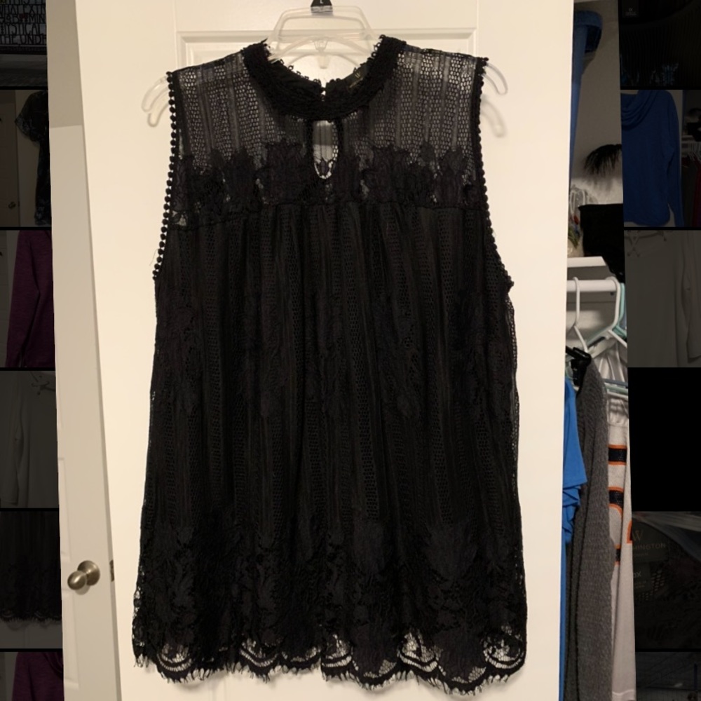 Beautiful Black Lace Blouse Women’s 0X